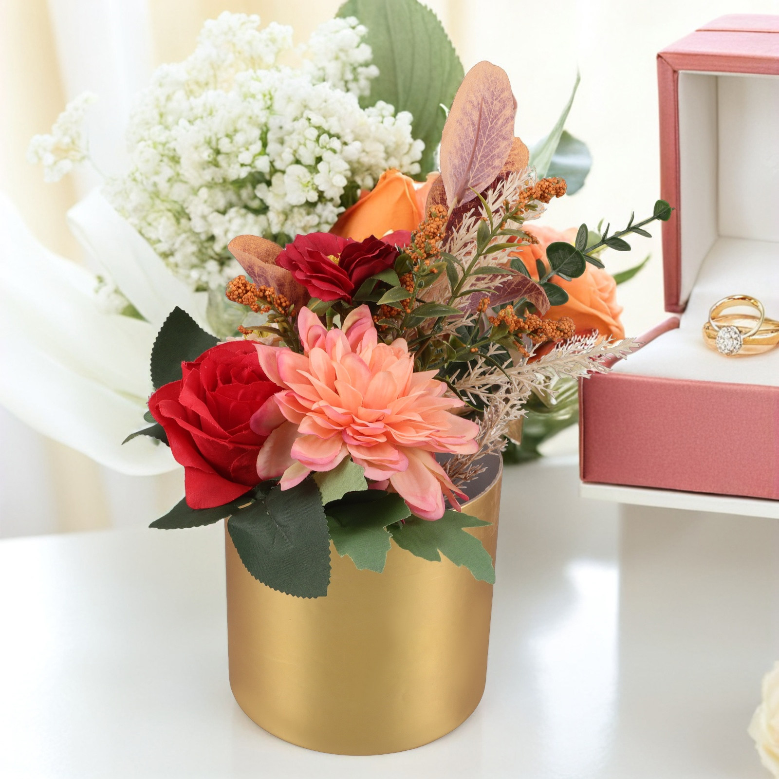 Bouquet Holder Foam - Elegant Round Floral Box Compact Flower