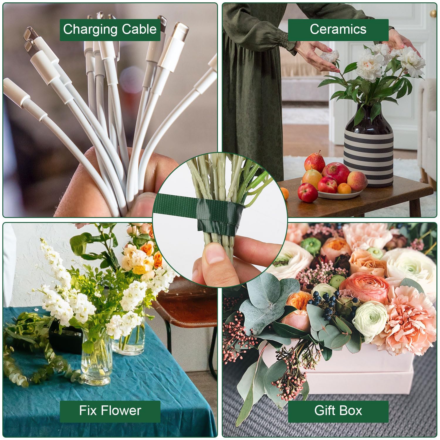 30M Green waterproof transpare - Floral Tape Green ulasan dan harga