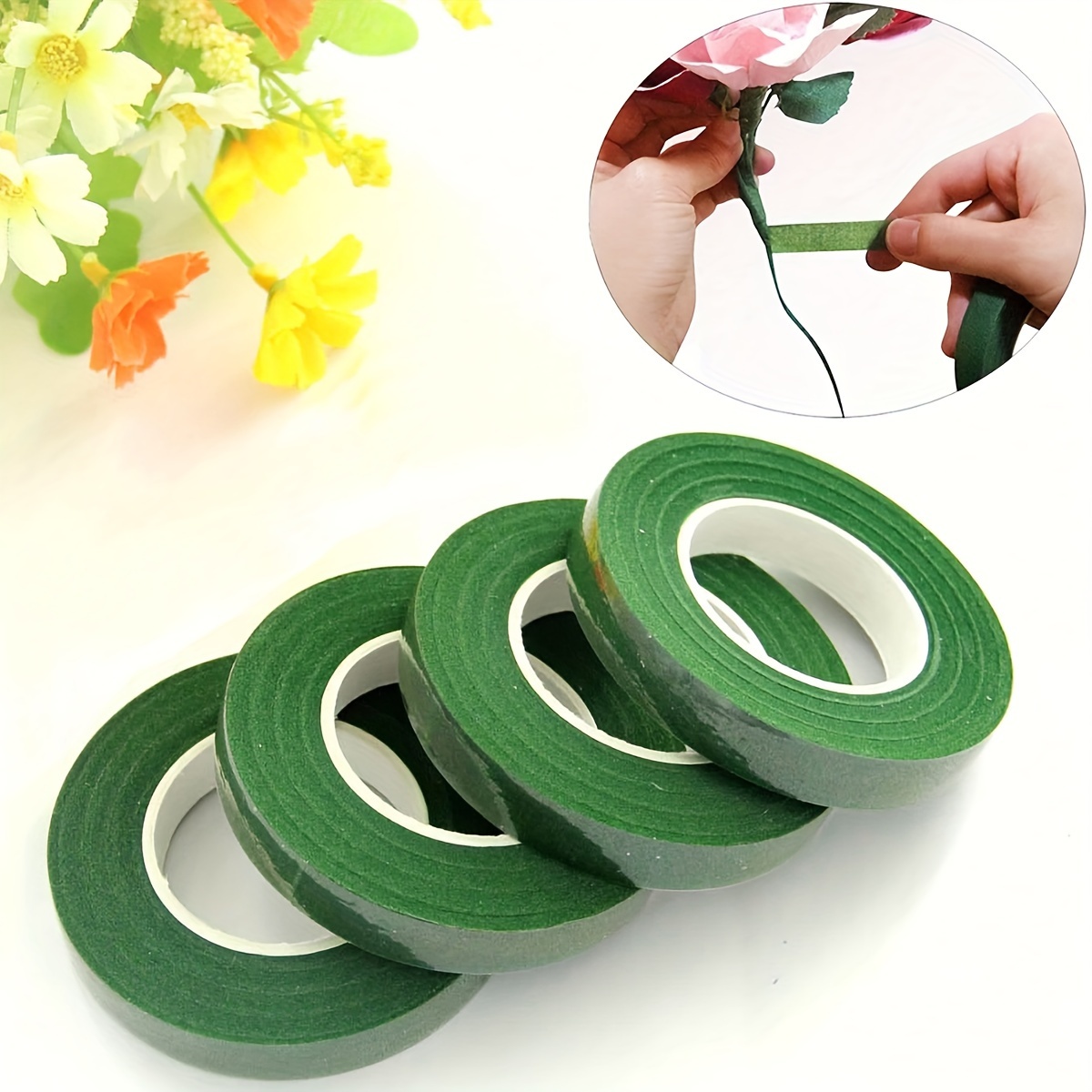 Floral green paper tape, DIY h - Floral Tape Green ulasan dan harga