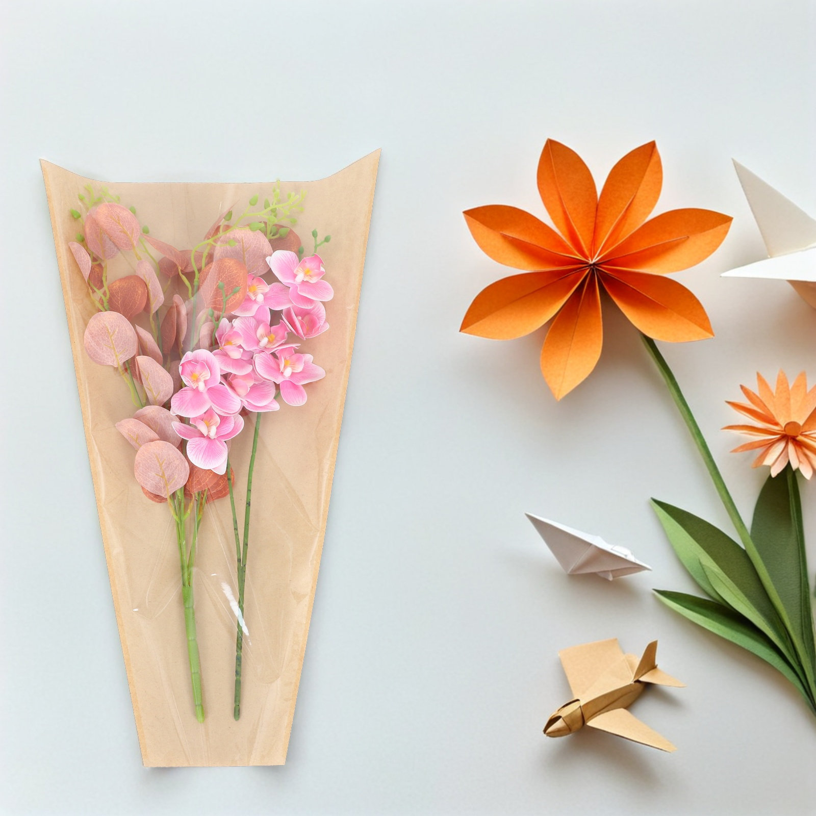 50Pcs Kraft Flower Packaging B - Flower Wrap Kraft ulasan dan harga