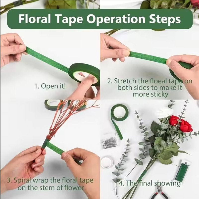 30 Yard 12MM Floral Stem Tape  - Floral Tape Green ulasan dan harga