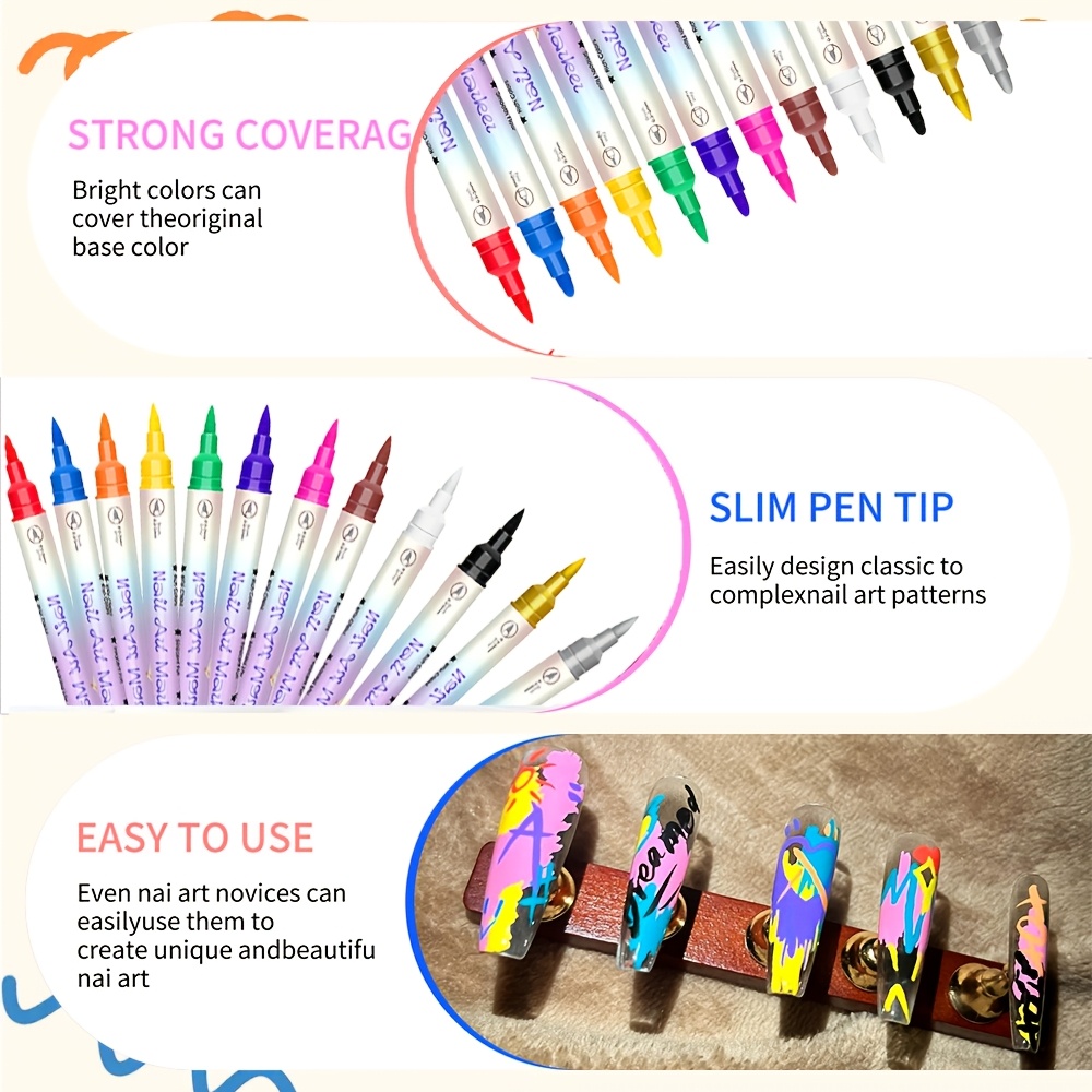 12 Colors Nail Art Pen Set 24  - Copic Marker Sketch ulasan dan harga