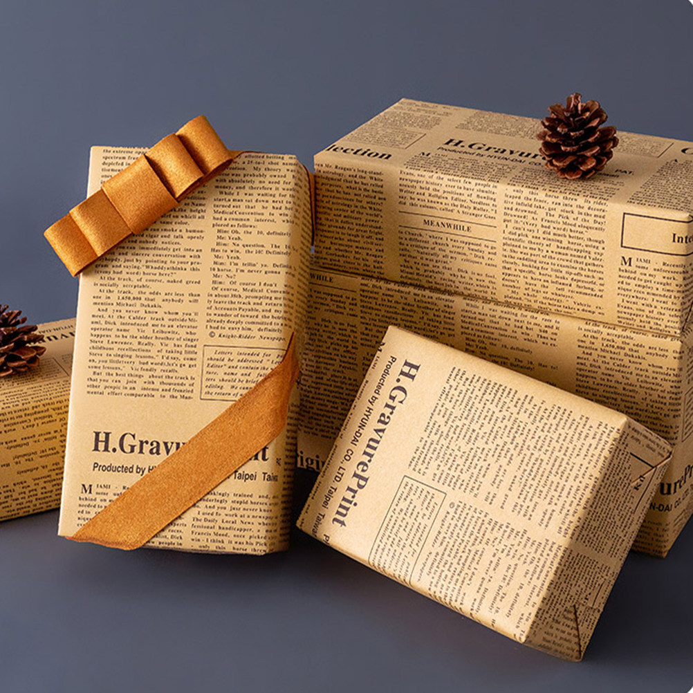 20Sheets Old Newspaper Style K - Flower Wrap Kraft ulasan dan harga