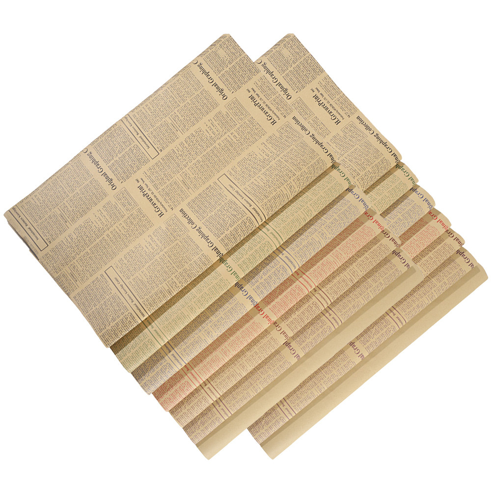 20Sheets Old Newspaper Style K - Flower Wrap Kraft ulasan dan harga