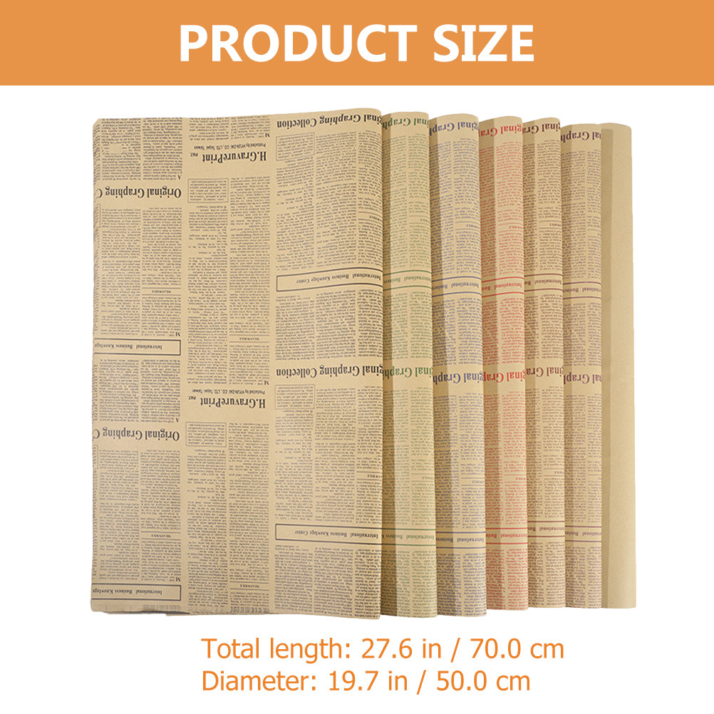 20Sheets Old Newspaper Style K - Flower Wrap Kraft ulasan dan harga
